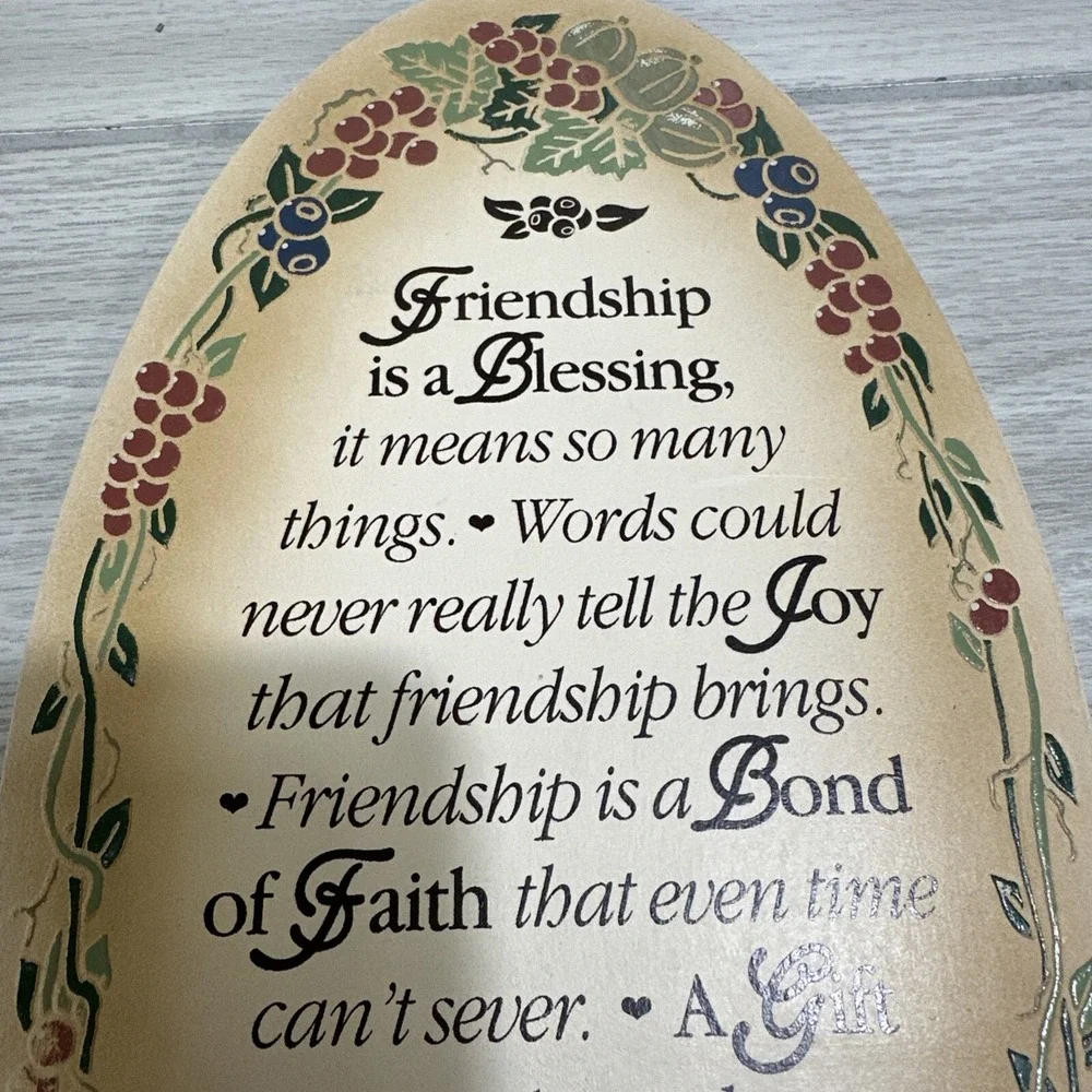 FAMILY CHRISTIAN STORES Wooden Friendship Wall Hanging‎ Plaque 12x6